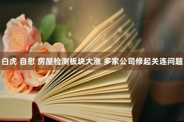 白虎 自慰 房屋检测板块大涨 多家公司修起关连问题
