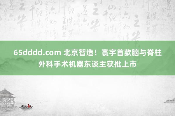 65dddd.com 北京智造！寰宇首款脑与脊柱外科手术机器东谈主获批上市