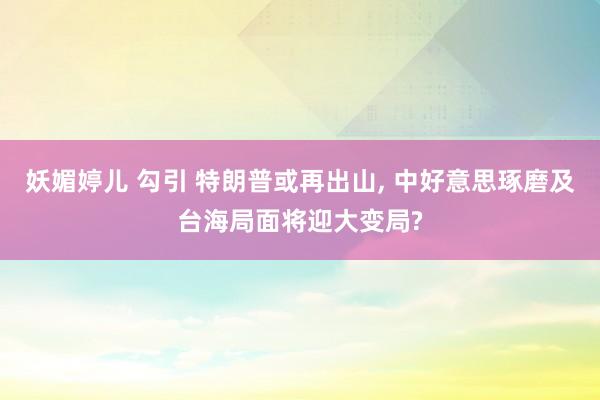 妖媚婷儿 勾引 特朗普或再出山， 中好意思琢磨及台海局面将迎大变局?