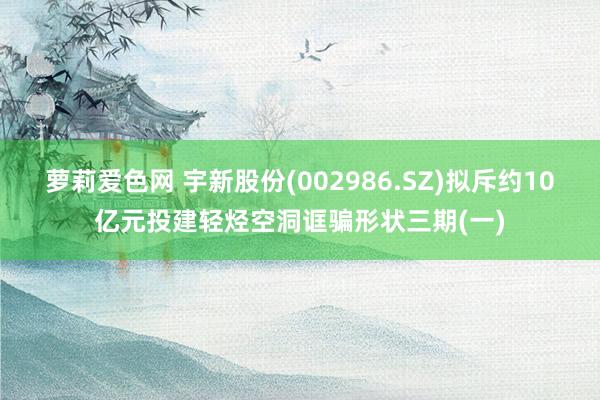萝莉爱色网 宇新股份(002986.SZ)拟斥约10亿元投建轻烃空洞诓骗形状三期(一)