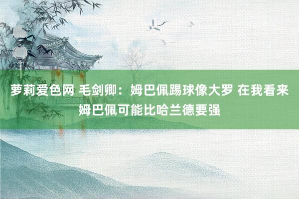 萝莉爱色网 毛剑卿：姆巴佩踢球像大罗 在我看来姆巴佩可能比哈兰德要强